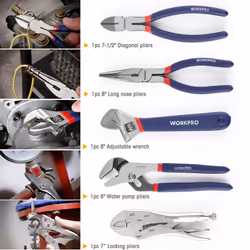 Tools Kit for Home Repair 156PC with Tool Bag, DIY Hand Tool Set - Including Pliers Set, Hex Key Set, Wrench Spanner, Screwdriver Bits, Precision