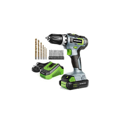 WORKPRO 20V Cordless Drill Driver Lightweight, Double Speed Cordless Combi Drill Set with 16 PCS Accessories, 2.0Ah Li-lon Battery with Fast Char
