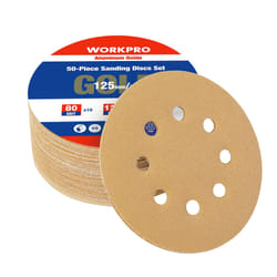 50Pcs Sanding Discs 125mm, 80 120 240 Mixed Grits Hook and Loop Sandpaper, 3 Times Stronger Orbital Sander Discs with 8 Holes, Ideal for Grinding,