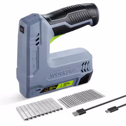 Cordless Staple Gun | 2 in 1 Electric Nail Gun with 1000pcs Staples and 1000pcs Nails | Lightweight Electric Stapler with Tri ...