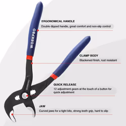 Water Pump Pliers, 33mm Wide Jaw Capacity Quick Adjustable Tongue and Groove Plier, CR-V Steel Slip Joint Pipe Grips Tools with Non-Slip Handle, 180mm