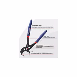 Water Pump Pliers Set 7 180mm and 10 250mm 2Piece Quick Adjustable Pipe Grips Slip Joint Plier Set with Wide Jaw Capacity and Non Slip Handle