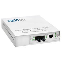 AddOn Networks 100Base-TX(RJ45) to 100Base-FX(ST), 1310nm network media converter 100 Mbit/s Multi-mode Silver
