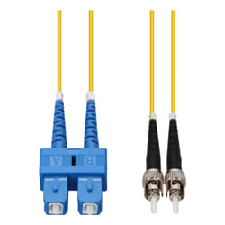 AddOn Networks 0.5m SC to ST Yellow OS2 Duplex OFNR (Riser-Rated) SMF Fiber Patch Cable