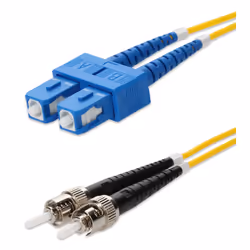 AddOn Networks 0.5m SC to ST Yellow OS2 Duplex OFNR (Riser-Rated) SMF Fiber Patch Cable