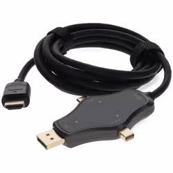 AddOn Networks HDMI4KDPMDPC-AA, 1.8 m, HDMI Type A (Standard), DisplayPort + Mini DisplayPort + USB Type-C, Male, Male, Strai ...