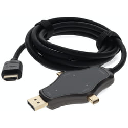 AddOn Networks HDMI4KDPMDPC-AA video cable adapter 1.8 m HDMI Type A (Standard) DisplayPort + Mini DisplayPort + USB Type-C Black