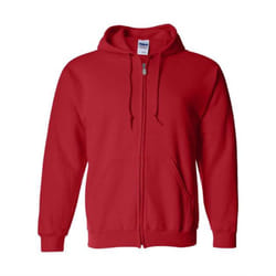 Gildan Heavy Blend FullZip Hooded Sweatshirt  Red  S