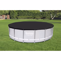 Bestway Round PVC 16 Foot Pool Cover for Above Ground Pro Frame Pools