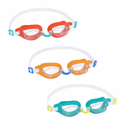 Bestway Aqua Burst Essential Youth 7+ Goggles, Unisex, Assorted colours, Silicone, Transparent, Polycarbonate, White