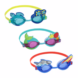 Bestway AquaPals Child 3+ Goggles, Unisex, Assorted colours, Silicone, Assorted colours, Polycarbonate, Assorted colours