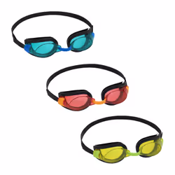 Bestway Aqua Burst Essential II Youth 7+ 3-Pack Goggles, Unisex, Black, Silicone, Assorted colours, Polycarbonate, Black