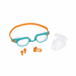 Bestway Aquanaut Essential Youth 7+ Goggles Set, Child, Orange, Transparent, Turquoise, White, 7 yr(s), Polycarbonate, Silico ...