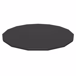 Bestway Flowclear PVC Round 14 Foot Pool Cover for Above Ground Frame Pools with Drain Holes and Secure Tie-Down Ropes  Black ...