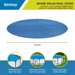 Bestway Flowclear 14 Feet Round Above Ground Solar Pool Cover Only for Pool Water Maintenance of Swimming Pools 15 Feet in Diame