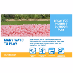 Bestway Plastic Light Pink Play Balls 250ct | Great for Indoor and Outdoor Playpens  Ball Pits  Bouncers  Kiddie Pools