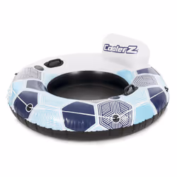 Bestway CoolerZ Rapid Rider 53"" Inflatable Blow Up Pool River Tube Lake Lounger Float with 2 Cup Holders Handles Backrest ...