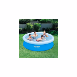 Bestway 57252E 6ft x 20in Round Inflatable Above Ground Kids Swimming Pool, Blue