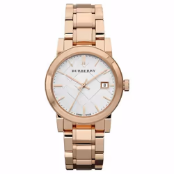 Burberry Swiss Made Ladies' Watch BU9104|White Analog Dial|Rose Gold Bracelet