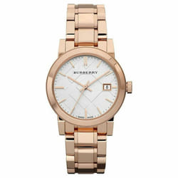 Burberry Swiss Made Ladies' Watch BU9104|White Analog Dial|Rose Gold Bracelet