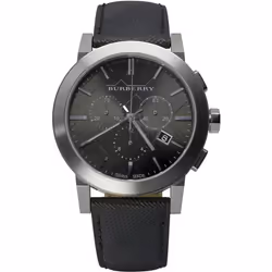 BURBERRY BU9362 ââ Watch for Men, Grey Leather Strap