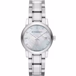 NEW BURBERRY WOMENS THE CITY WATCH BU9125 SILVER DIAL SILVER METAL STRAP