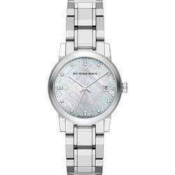 NEW BURBERRY WOMENS THE CITY WATCH BU9125 SILVER DIAL SILVER METAL STRAP