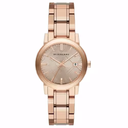 Burberry The City Ladies Watch BU9135|Rose Check Stamped Dial|Stainless Steel