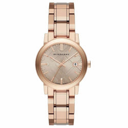 Burberry The City Ladies Watch BU9135|Rose Check Stamped Dial|Stainless Steel