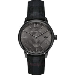New Burberry Men's BU10010 Check Stamped Round Dial Watch, 40mm - UK SELLER