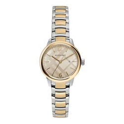 Burberry Womens Watch Swiss The Classic Round TwoTone Stainless Bracelet BU10118