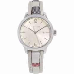 BURBERRY WOMEN'S 32MM LEATHER BAND STEEL CASE SWISS QUARTZ WATCH BU10113