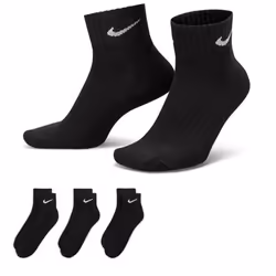 Nike SX7667 Mens Ankle Socks 3X Pack Low Cut - Black, UK 8-11