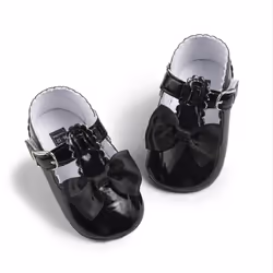 Meckior Infant Baby Girls Soft Sole Bowknot Princess Wedding Dress Mary Jane Flats Prewalker Newborn Light Baby Sneaker Shoes