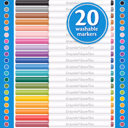 Crayola Super Tips Markers, Washable Markers, 20 Count