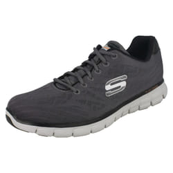) Mens Skechers Casual Trainer Synergy Fine Tune - UK 7, Charcoal/Black (Grey