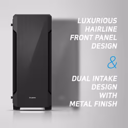Zalman S3 TG - ATX Mid Tower Computer PC Case - Tempered Glass Side Panel - 3 x 120mm Case Fan Pre-Installed  Black