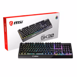 MSI VIGOR GK30 RGB MEMchanical Gaming Keyboard ' UK Layout, MECH. Membrane switches, 6-Zone RGB Lighting, RGB Mystic Light, w ...