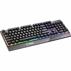 MSI VIGOR GK30 RGB MEMchanical Gaming Keyboard ' UK Layout, MECH. Membrane switches, 6-Zone RGB Lighting, RGB Mystic Light, water repellent keyboard design'