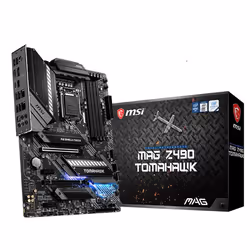 MSI MAG Z490 TOMAHAWK Motherboard 'ATX, LGA1200, DDR4, Dual LAN, USB 3.2 Gen2, Lightning USB, Type C, M.2, DisplayPort, HDMI, Pre-installed I/O Shield, RGB, Gen 4 Ready, 10th Gen Intel Core'