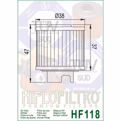 Hiflofiltro Oil Filter - HF118, Size 47 mm