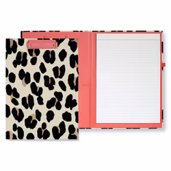 Kate Spade New York Leopard Print A4 Clipboard Folio with Low Profile Clip  Professional Padfolio Includes Lined Notepad  Pen ...