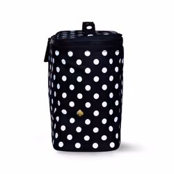 Kate Spade New York Insulated Soft Cooler Lunch Tote with Double Zipper Close and Carrying Handle  Polka Dots BlackWhite
