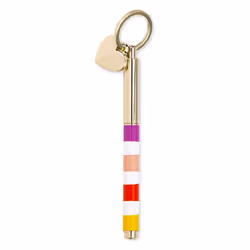 Kate Spade New York Metal Ink Pen Key Fob Black Ink Ballpoint Keychai
