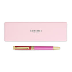 Kate Spade New York Black Ink Ballpoint Pen with Reusable Gift Box  Professional Office Pen for Women Accepts Standard Refills  Red/Pink Colorblock