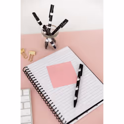 Kate Spade New York Black Ink Pen Set of 5  Cute Plastic Click Pens  Dots and Stripes