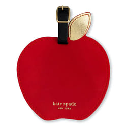 Kate Spade New York Round Red Vegan Leather Luggage Tag for Women  Durable Suitcase ID Tag  Apple