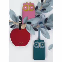 Kate Spade New York Round Red Vegan Leather Luggage Tag for Women  Durable Suitcase ID Tag  Apple