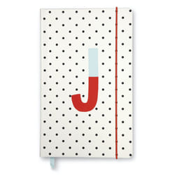 Kate Spade New York Take Note Large Polka Dot Leatherette Initial Notebook  Bound Journal Includes 168 Lined Pages and Bookmark  J (Red)