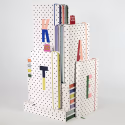 Kate Spade New York Take Note Large Polka Dot Leatherette Initial Notebook  Bound Journal Includes 168 Lined Pages and Bookmark  J (Red)